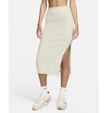 Спідниця жіноча Nike Sportswear Chill Knit Slim Ribbed Midi Skirt Beige FQ1636-104