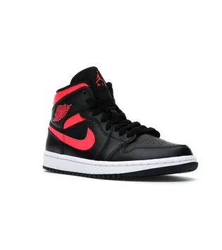Кроссовки женские Air Jordan 1 Mid Black Siren Red Black/Pink BQ6472-004