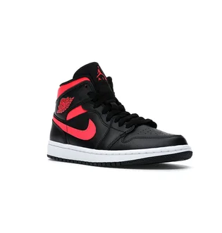 Кроссовки женские Air Jordan 1 Mid Black Siren Red Black/Pink BQ6472-004