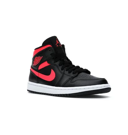 Кросівки жіночі Air Jordan 1 Mid Black Siren Red Black/Pink BQ6472-004