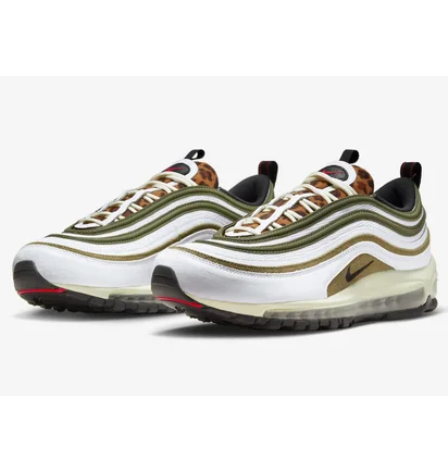 Кросівки чоловічі Nike Air Max 97 Goes Wild With A Leopard Tongue White/Olive DX8973-100