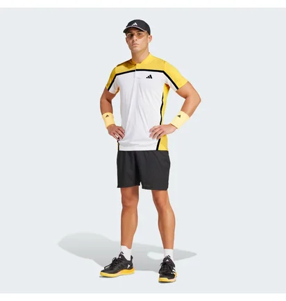 Футболка чоловіча Adidas Tennis Heat.Rdy Pro Freelift Henley Polo Shirt White/Yellow IS8969