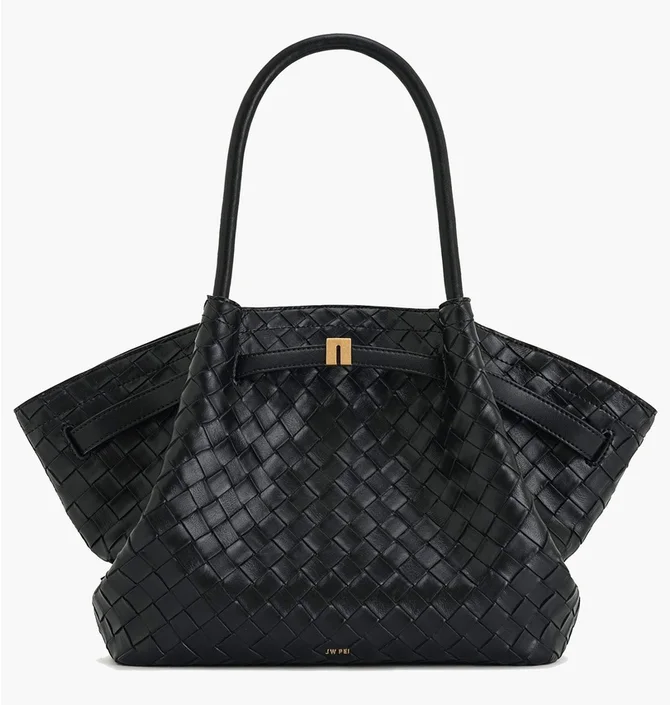 Сумка жіноча JW PEI Hana Medium Weave Texture Tote Bag Black BB2025BG119200JWP