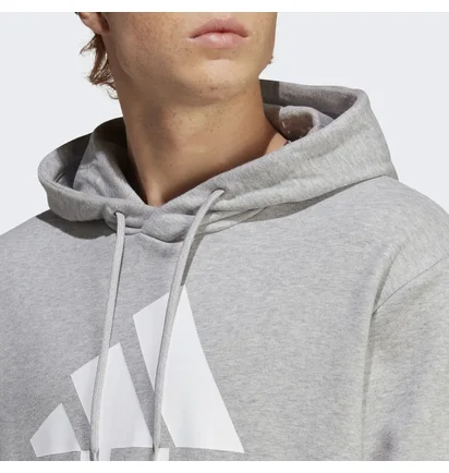 Худи мужское Adidas Essentials French Terry Big Logo Hoodie Grey Ic9364