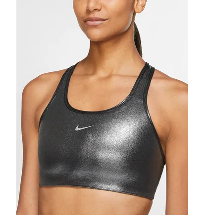 Топ женский Nike W Nk Swoosh Icnclsh Shmr Bra Black/Metallic Ct3791-010