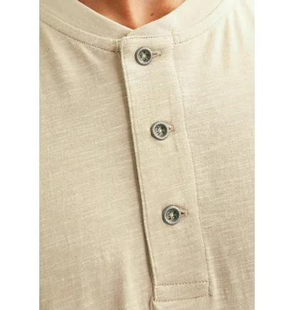 Футболка чоловіча Jack & Jones Jprblunixs Henley Ss Beige 12257965-SAND