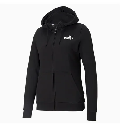 Толстовка женская Puma Essentials Full-Zip Hoodie Black 586811-01