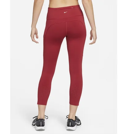 Леггинсы женские Nike Womens Mid-Rise Crop Pocket Running Leggings Red Cn8043-615