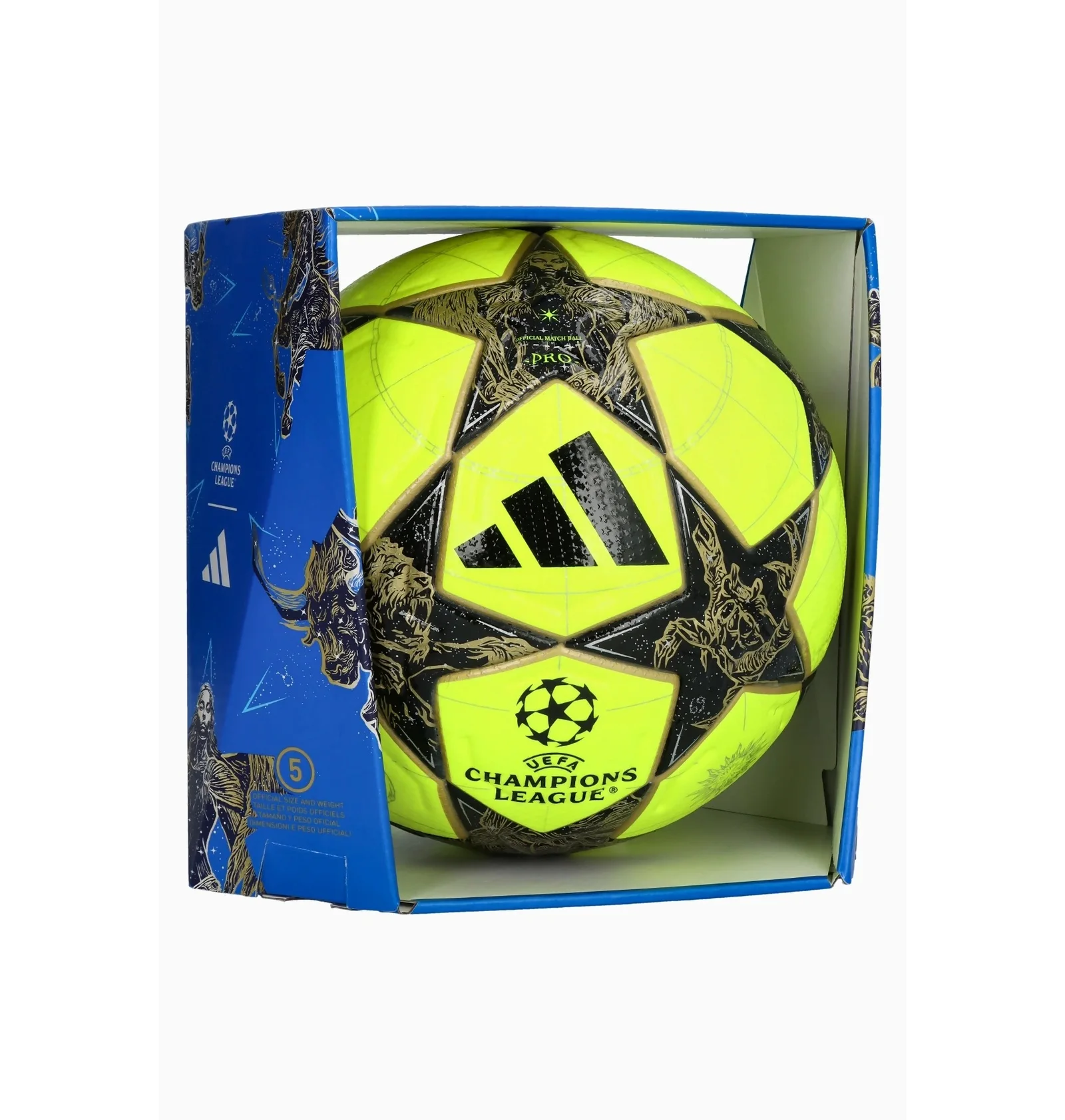 ᐉ Футбольний м'яч Adidas Ucl Pro Yellow/Black JP1545 - придбати в