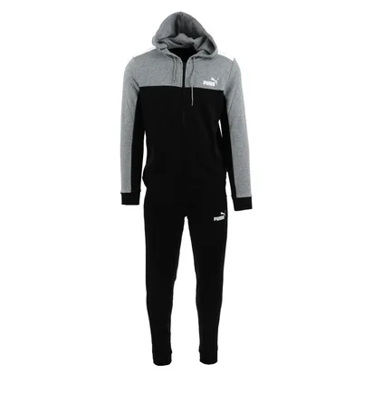 Спортивный костюм мужской Puma Tracksuit Ess+ Hooded Colorblock Black/Grey 670037-01