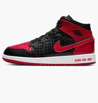 Кроссовки детские Air Jordan 1 Mid Black/Red Dm9650-001