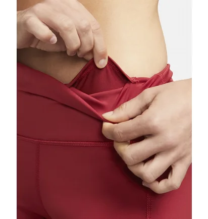 Леггинсы женские Nike Womens Mid-Rise Crop Pocket Running Leggings Red Cn8043-615