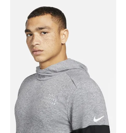 Худи мужское Nike Mens Running Hoodie Black/Grey DM4638-010