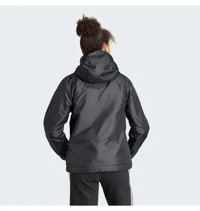 Куртка женская Adidas Essentials 3-Stripes Insulated Hooded Jacket Black IN3288
