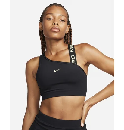 Топ женский Nike Pro Swoosh Medium-Support Asymmetrical Sports Bra Black DM0570-011