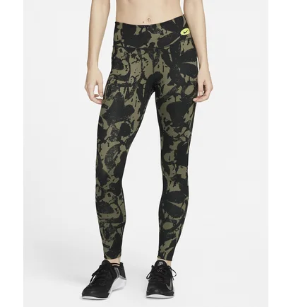 Леггинсы женские Nike One Luxe Icon Clash Green Dm7623-010