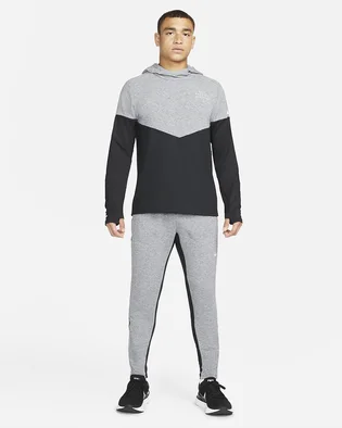 Худи мужское Nike Mens Running Hoodie Black/Grey DM4638-010