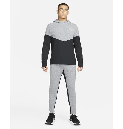Худи мужское Nike Mens Running Hoodie Black/Grey DM4638-010