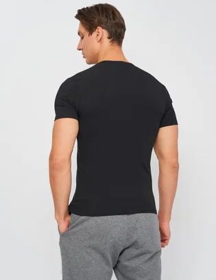 Футболка чоловіча Kappa Mezza Manica Scollo V Black K1316-NERO
