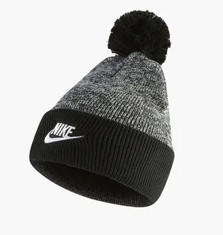 Шапка детская Nike Y Nk Utility Beanie Pom Black/Grey Dm8451-010