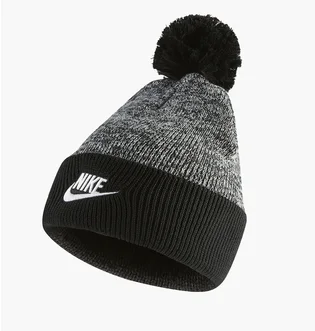 Шапка детская Nike Y Nk Utility Beanie Pom Black/Grey Dm8451-010