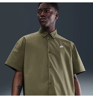 Рубашка мужская Nike Nk Club Ss Btn Shirt Os Olive HJ2026-222