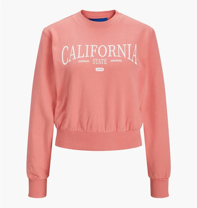 Світшот жіночий JJXX Jxbella Ls Relaxed Vint Sweat Sn Pink 12200366-TEA-ROSE