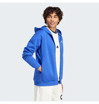 Толстовка мужская Adidas Future Icons Badge Of Sport Full Zip Blue IR9172