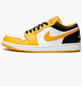 Кроссовки мужские Air Jordan 1 Low White/Yellow 553558-701