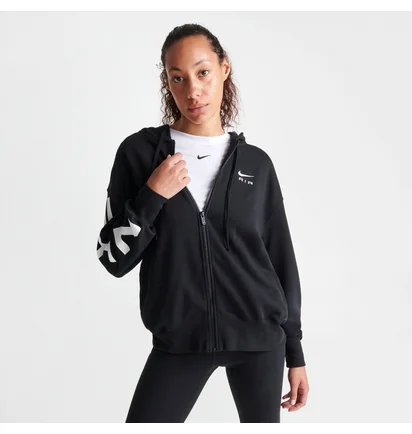 Толстовка женская Nike Sportswear Air Fleece Oversized Full-Zip Hoodie Black FB8047-010