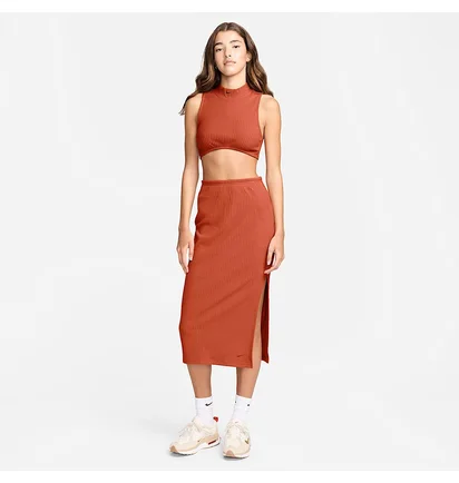 Юбка женская Nike Chll Knt Rib Md Orange FQ1636-825