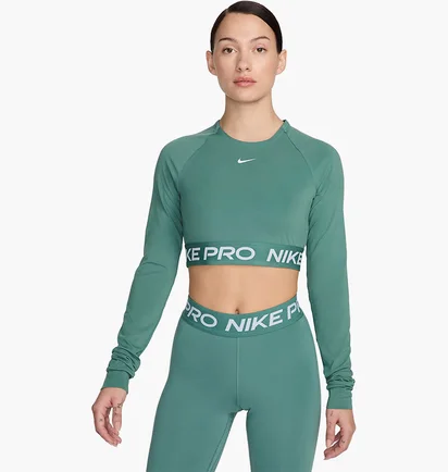 Лонгслив женский Nike Pro Dri-Fit Cropped Long-Sleeve Top Green FV5484-361