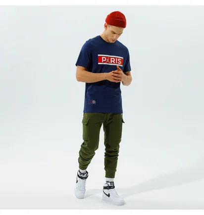 Футболка чоловіча Air Jordan T-Shirt Paris Saint-Germain Wordmark Blue DB6510-410