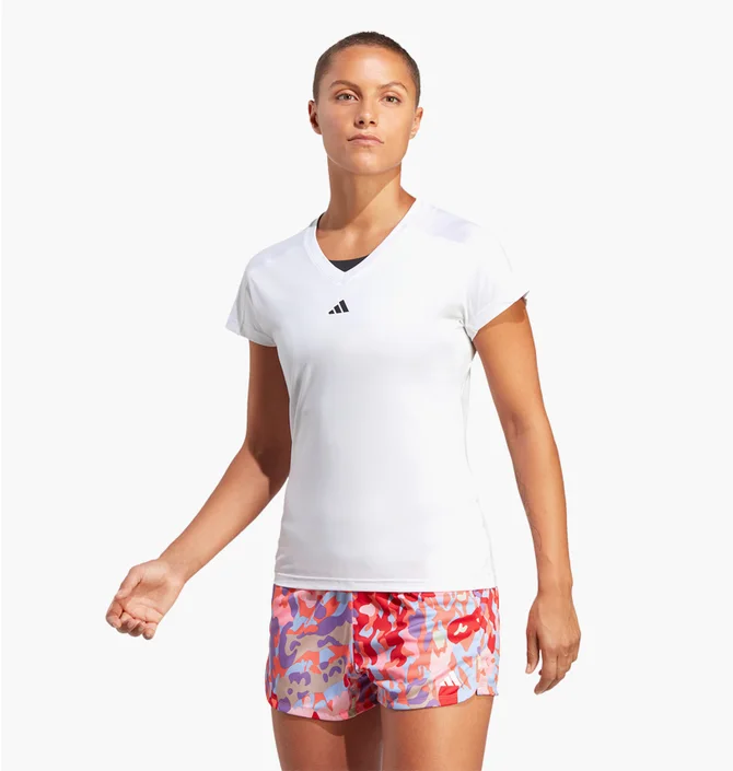 Футболка жіноча Adidas Aeroready Train Essentials Minimal Branding V-Neck Tee White Hr7878