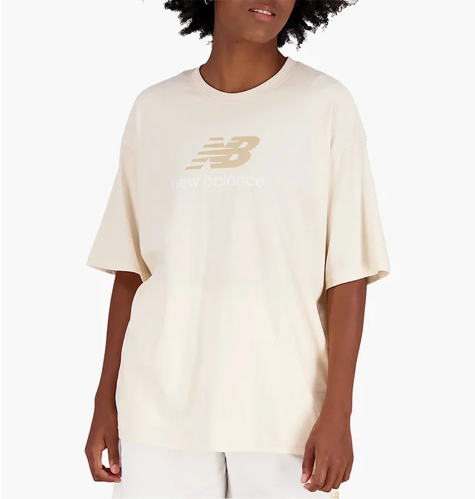 Футболка женская New Balance T-Shirt Essentials Stacked Logo Beige WT31519TCM