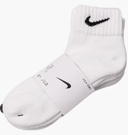 Шкарпетки унісекс Nike Value Cotton Quarter (3 пари, утеплені) White SX4926-101
