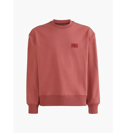 Світшот чоловічий Calvin Klein Shrunken Badge Crew Neck Terracotta Tile Bordo J30J321544
