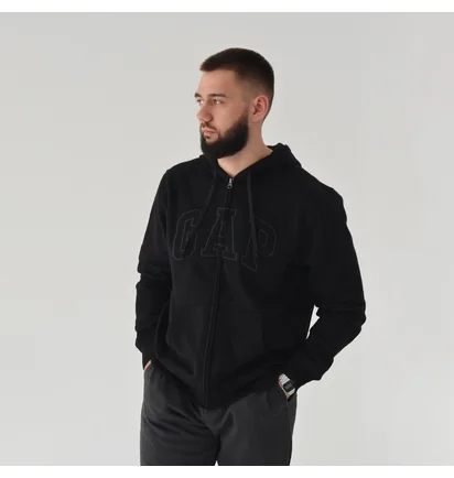 Толстовка чоловіча Gap Logo Zip Hoodie Black 218871171