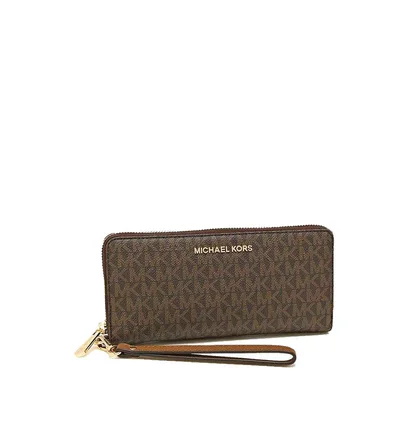 Гаманець жіночий Michael Kors Jet Set Travel Monogram Continental Leather Wallet Brown 35F8GTVT3B-BROWN-66204