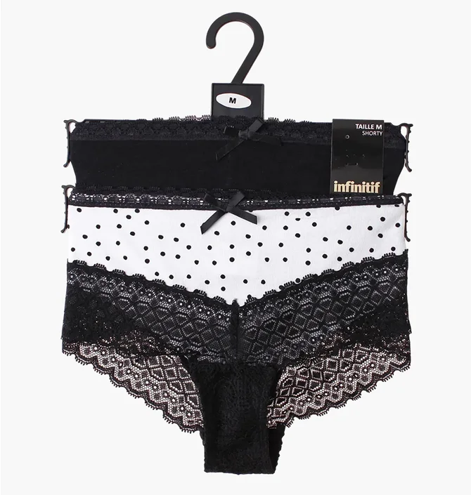 Трусики жіночі Infinitif Sho Short F Black/White (2 шт) 13890284-1