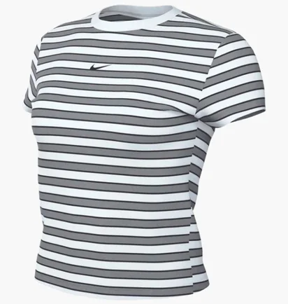 Футболка женская Nike Sportswear Chill Knit Slim Striped White/Grey HF9524-100