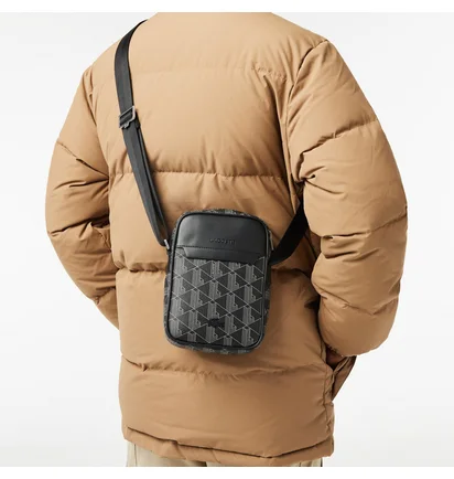 Сумка унисекс Lacoste Monogram Grey/Black NH4410LX.H45