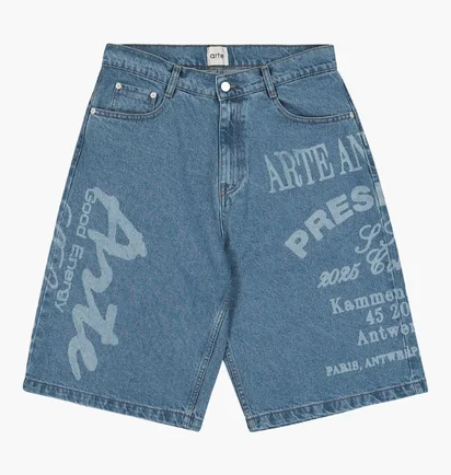 Шорты унисекс Arte Antwerp Arte Print Blue SS25-023SHO