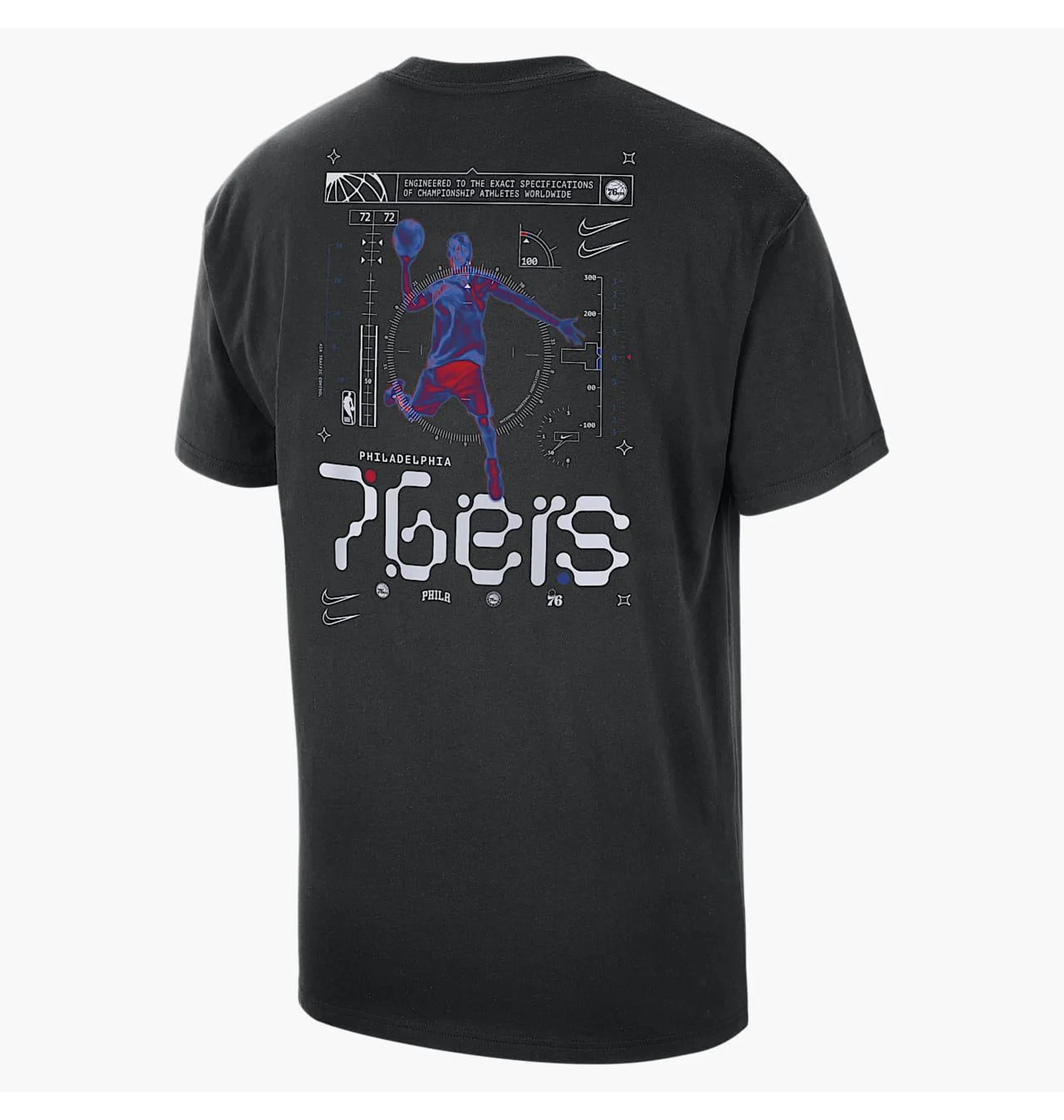 フレデリック　兄のなわとび ᐉ Футболка чоловіча Nike Philadelphia 76Ers Black DX9918-010