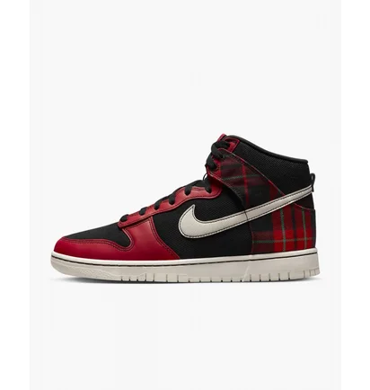 Кросівки чоловічі Nike Dunk High Retro Se Plaid Casual Shoes Black/Red Dv0826-001