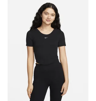 Футболка женская Nike Sportswear Chill Knit Tight Scoop-Back Short-Sleeve Mini-Rib Top Black FN3664-010