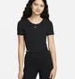 Футболка женская Nike Sportswear Chill Knit Tight Scoop-Back Short-Sleeve Mini-Rib Top Black FN3664-010
