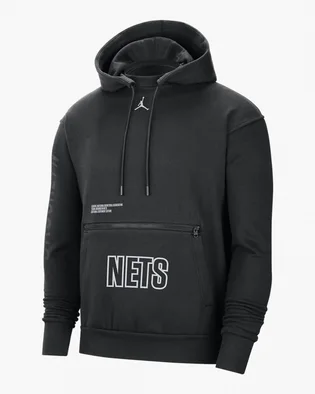 Худі чоловіче Air Jordan Brooklyn Nets Courtside Statement Edition MenS Nba Fleece Pullover Hoodie Black DR6997-010