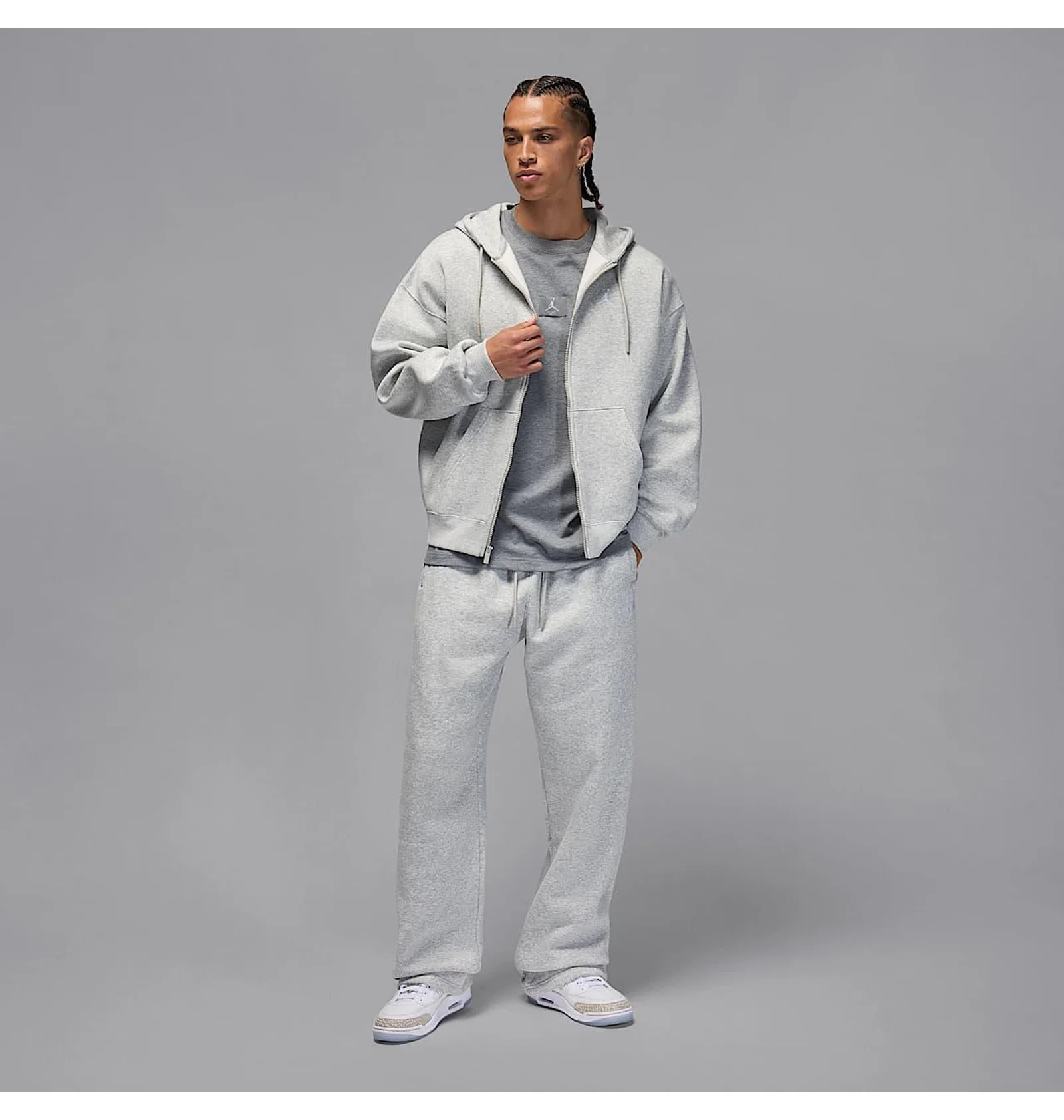 Nike Jordan スタジャン L グレー/クリーム ᐉ Толстовка чоловіча Air Jordan Brooklyn Fleece Grey IB7231-050