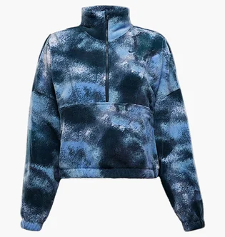 Кофта женская Nike One Therma-Fit Oversized 1/2-Zip Fleece Printed Top Camo/Blue FZ6969-478